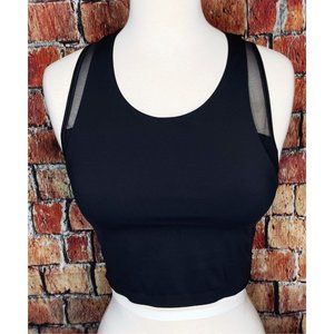 Lululemon Yoga Athletic Tank Top Black Built In Mesh Padded Bra Women’s Size 6